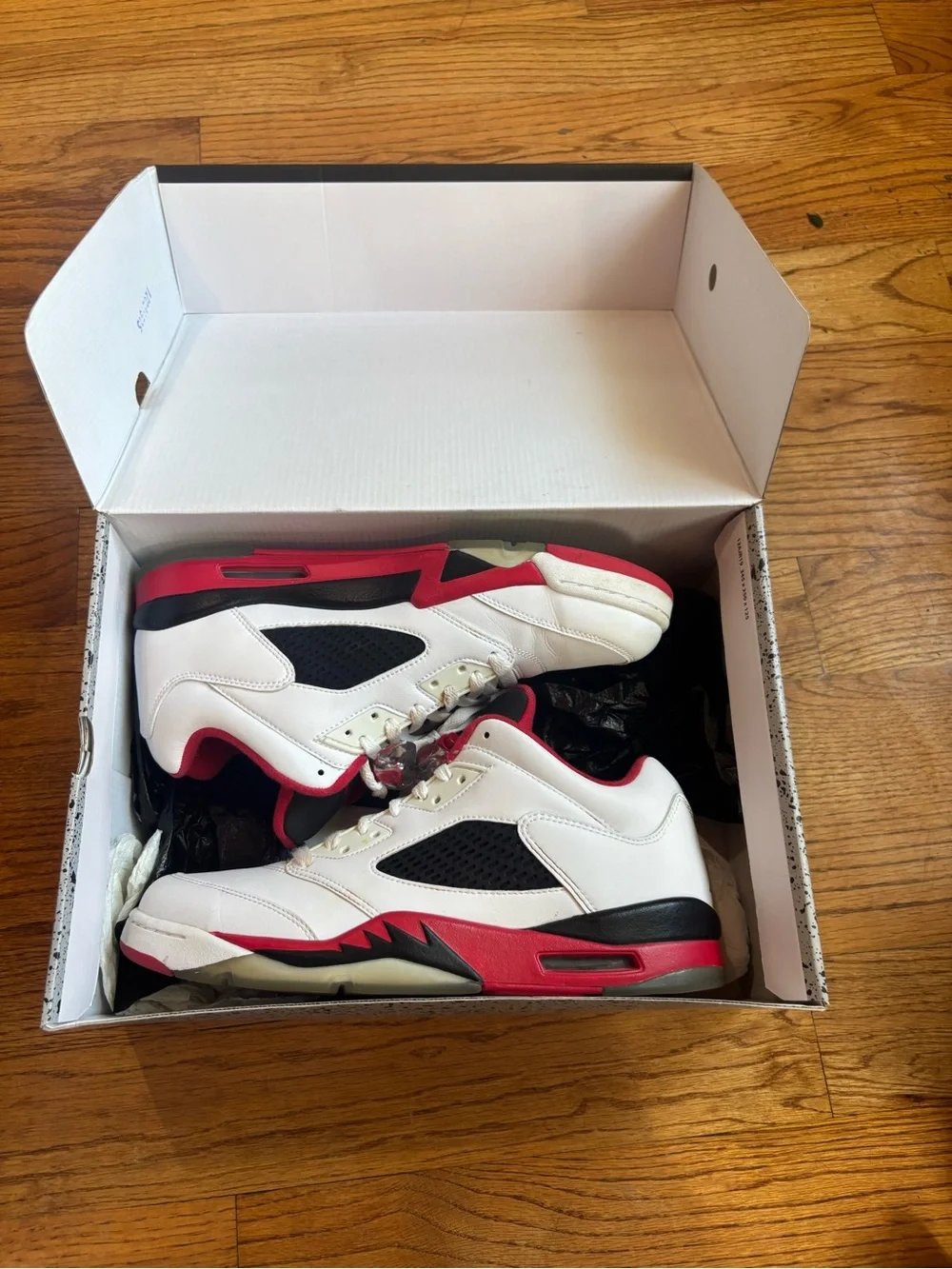 Nike Air Jordan 5 V Retro Low White Fire Red Black with box 11